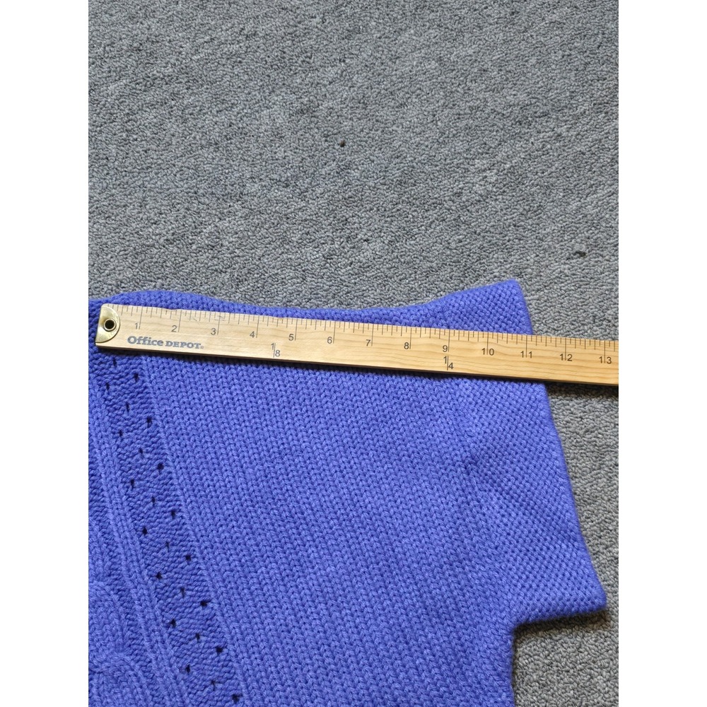 VTG Fashion Bug Purple Short Sleeved Crew Neck Sweater Cable Knit Size XL 90s - Picture 7 of 8
